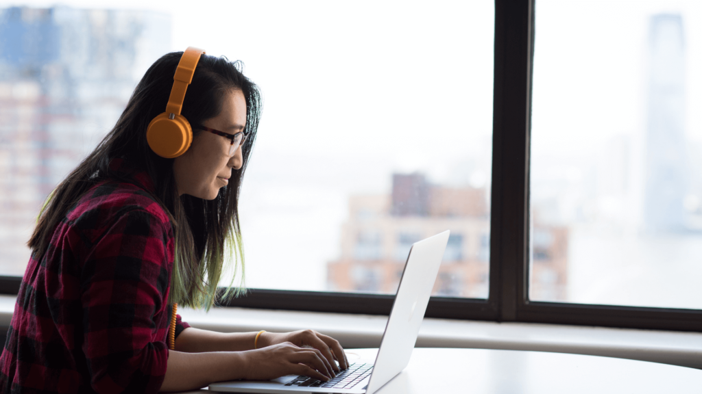 Headphones at desk